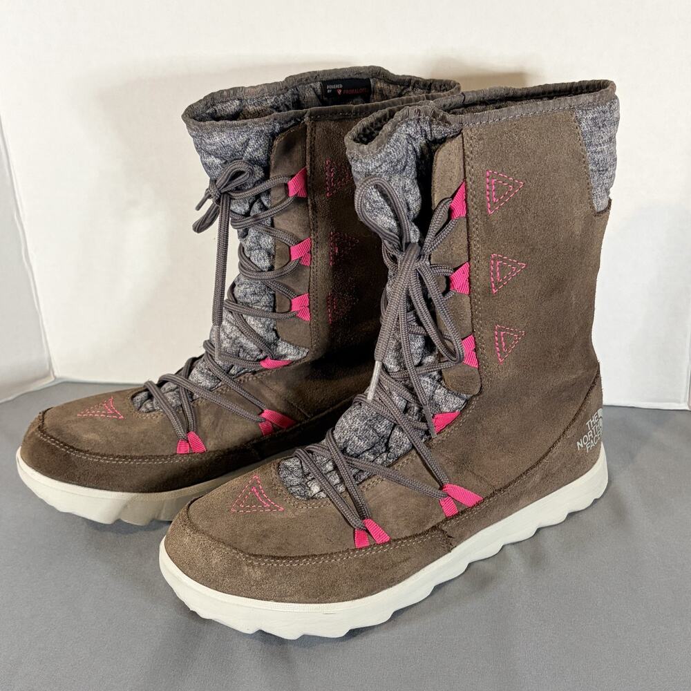 The North Face Women’s Size 8 Shoes Thermoball Apres Mid Calf Boots Brown Gray